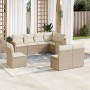 Juego de sofás de jardín con cojines beige 8 pzas ratán PE de , Conjuntos de jardín - Ref: Foro24-3258446, Precio: 527,39 €, ...
