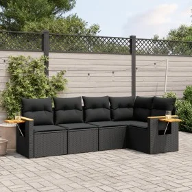 5-piece garden furniture set with black synthetic rattan cushions by , Garden sets - Ref: Foro24-3259185, Price: 375,35 €, Di...