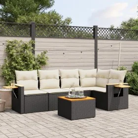 6-piece garden sofa set and black synthetic rattan cushions by , Garden sets - Ref: Foro24-3259193, Price: 369,84 €, Discount: %