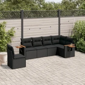 6-piece garden sofa set with black synthetic rattan cushions by , Garden sets - Ref: Foro24-3259255, Price: 435,31 €, Discoun...