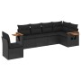 Set de sofás de jardín 6 piezas y cojines ratán sintético negro de , Conjuntos de jardín - Ref: Foro24-3259255, Precio: 452,2...
