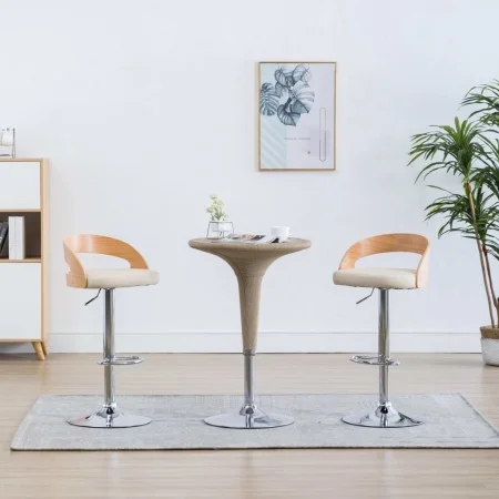 Küchenhocker 2 Stück Kunstleder gebogenes Holz creme von vidaXL, Küchenhocker - Ref: Foro24-283147, Preis: 259,46 €, Rabatt: %