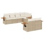 Set sofás de jardín 7 piezas y cojines ratán sintético beige de , Conjuntos de jardín - Ref: Foro24-3259384, Precio: 577,24 €...