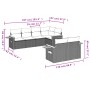 Set de sofás de jardín 7 piezas con cojines ratán PE gris de , Conjuntos de jardín - Ref: Foro24-3259386, Precio: 521,64 €, D...