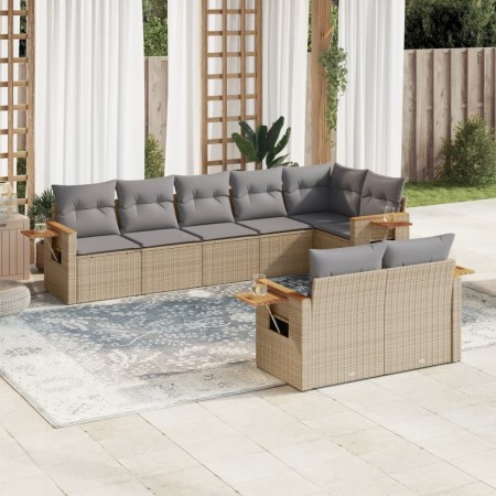 Juego de sofás de jardín con cojines beige 8 pzas ratán PE de , Conjuntos de jardín - Ref: Foro24-3259392, Precio: 579,20 €, ...