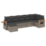 Set de sofás de jardín 7 piezas con cojines ratán PE gris de , Conjuntos de jardín - Ref: Foro24-3259435, Precio: 461,65 €, D...