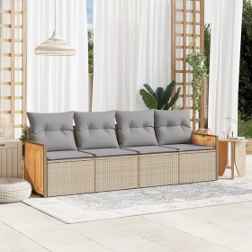 Juego de sofás jardín con cojines 4 pzas ratán sintético beige de , Conjuntos de jardín - Ref: Foro24-3259854, Precio: 275,77...