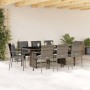 Set comedor jardín 9 pzas y cojines ratán sintético gris en Conjuntos de jardín | Comprar online en Foru.es