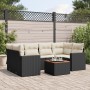 Set de comedor de jardín 7 pzas y cojines ratán sintético negro de , Conjuntos de jardín - Ref: Foro24-3224019, Precio: 406,7...