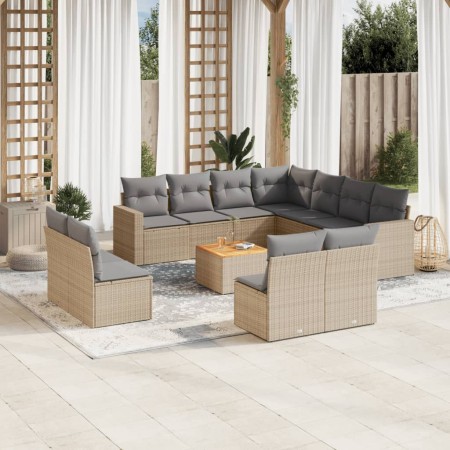 Set de sofás de jardín 12 pzas y cojines ratán sintético marrón de , Conjuntos de jardín - Ref: Foro24-3224183, Precio: 669,3...