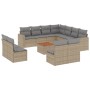 Set de sofás de jardín 12 pzas y cojines ratán sintético marrón de , Conjuntos de jardín - Ref: Foro24-3224183, Precio: 669,3...