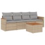 Juego de sofás jardín con cojines 5 pzas ratán sintético beige de , Conjuntos de jardín - Ref: Foro24-3258181, Precio: 320,71...