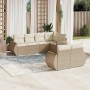 Set sofás de jardín 7 piezas y cojines ratán sintético beige de , Conjuntos de jardín - Ref: Foro24-3253945, Precio: 602,12 €...