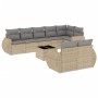 Set de sofás de jardín 9 pzas con cojines ratán sintético beige de , Conjuntos de jardín - Ref: Foro24-3253966, Precio: 639,5...