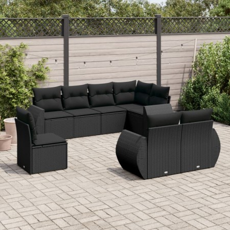 Set de sofás de jardín 8 piezas y cojines ratán sintético negro de , Conjuntos de jardín - Ref: Foro24-3253972, Precio: 577,0...