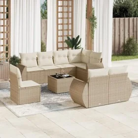 Set de sofás de jardín 9 pzas con cojines ratán sintético beige de , Conjuntos de jardín - Ref: Foro24-3253985, Precio: 776,5...