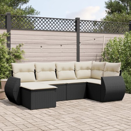 Set de sofás de jardín 6 piezas y cojines ratán sintético negro de , Conjuntos de jardín - Ref: Foro24-3253993, Precio: 386,2...