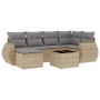 Set sofás de jardín 7 piezas y cojines ratán sintético beige de , Conjuntos de jardín - Ref: Foro24-3254006, Precio: 476,04 €...