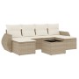 Set sofás de jardín 7 piezas y cojines ratán sintético beige de , Conjuntos de jardín - Ref: Foro24-3254065, Precio: 503,87 €...