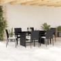 Set de comedor de jardín 7 pzas y cojines ratán sintético negro en Conjuntos de jardín | Comprar online en Foru.es