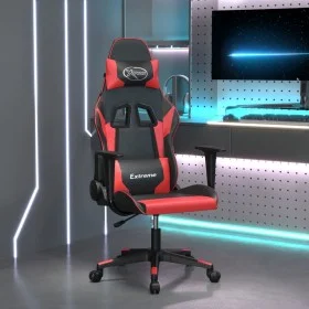Black and red synthetic leather gaming chair by , Gaming chairs - Ref: Foro24-3143688, Price: 116,54 €, Discount: %