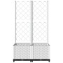 Jardinera con enrejado PP blanco 80x40x136 cm de , Maceteros y jardineras - Ref: Foro24-153282, Precio: 78,46 €, Descuento: %