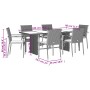Set de comedor de jardín 7 pzas y cojines ratán sintético negro en Conjuntos de jardín | Comprar online en Foru.es