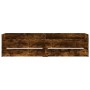Estructura de cama con cajones roble ahumado 90x190 cm de , Camas y somieres - Ref: Foro24-3207354, Precio: 130,17 €, Descuen...