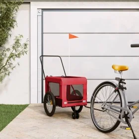 Pet Bicycle Trailer Iron Oxford Cloth Red Black by , pet strollers - Ref: Foro24-93943, Price: 109,30 €, Discount: %