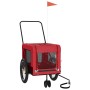 Remolque de bicicleta mascotas hierro tela Oxford rojo negro de , Cochecitos para mascotas - Ref: Foro24-93943, Precio: 103,7...