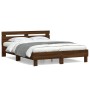Cama con cabecero madera de ingeniería marrón roble 150x200 cm de , Camas y somieres - Ref: Foro24-3207419, Precio: 167,73 €,...