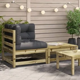 Sofá de jardín de equina con cojines y reposapiés de , Sofás modulares de exterior - Ref: Foro24-838116, Precio: 123,52 €, De...