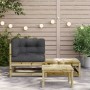 Sofá de jardín de equina con cojines y reposapiés de , Sofás modulares de exterior - Ref: Foro24-838116, Precio: 124,61 €, De...