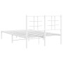 Estructura de cama de metal con cabecero blanca 120x190 cm de , Camas y somieres - Ref: Foro24-355607, Precio: 88,50 €, Descu...