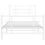 Estructura cama metal con cabecero y pie cama blanca 107x203 cm de , Camas y somieres - Ref: Foro24-355624, Precio: 67,25 €, ...