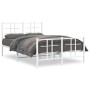 Estructura cama metal con cabecero y estribo blanco 120x200 cm de , Camas y somieres - Ref: Foro24-355626, Precio: 88,73 €, D...