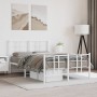 Estructura cama metal con cabecero y estribo blanco 120x200 cm de , Camas y somieres - Ref: Foro24-355626, Precio: 88,73 €, D...