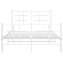 Estructura cama metal con cabecero y estribo blanco 120x200 cm de , Camas y somieres - Ref: Foro24-355626, Precio: 88,73 €, D...