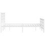 Estructura cama metal con cabecero y estribo blanco 120x200 cm de , Camas y somieres - Ref: Foro24-355626, Precio: 88,73 €, D...
