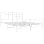 Estructura cama metal con cabecero y estribo blanco 150x200 cm de , Camas y somieres - Ref: Foro24-355630, Precio: 95,01 €, D...