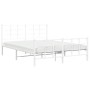 Estructura cama metal con cabecero y estribo blanco 150x200 cm de , Camas y somieres - Ref: Foro24-355630, Precio: 95,01 €, D...