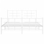 Estructura cama metal con cabecero y estribo blanco 150x200 cm de , Camas y somieres - Ref: Foro24-355630, Precio: 95,01 €, D...