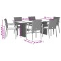 Set comedor jardín 7 pzas y cojines ratán sintético gris en Conjuntos de jardín | Comprar online en Foru.es