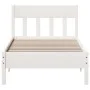 White pine wood bed frame with headboard 90x200 cm by , Beds and slatted bases - Ref: Foro24-842659, Price: 92,06 €, Discount: %