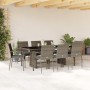 Set comedor jardín 9 pzas y cojines ratán sintético gris en Conjuntos de jardín | Comprar online en Foru.es