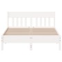 Estructura de cama con cabecero madera pino blanco 135x190 cm de , Camas y somieres - Ref: Foro24-842667, Precio: 124,87 €, D...