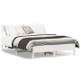 Estructura de cama con cabecero madera pino blanco 120x190 cm de , Camas y somieres - Ref: Foro24-842671, Precio: 120,76 €, D...
