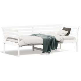 Sofá cama madera maciza de pino blanco 90x190 cm de , Camas y somieres - Ref: Foro24-842879, Precio: 128,36 €, Descuento: %