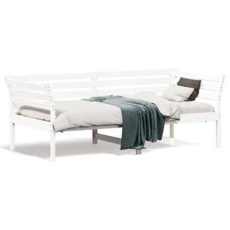 Sofá cama madera maciza de pino blanco 90x190 cm de , Camas y somieres - Ref: Foro24-842879, Precio: 128,36 €, Descuento: %