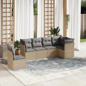 Juego de sofás jardín con cojines 6 pzas ratán sintético beige de , Conjuntos de jardín - Ref: Foro24-3249538, Precio: 381,37...